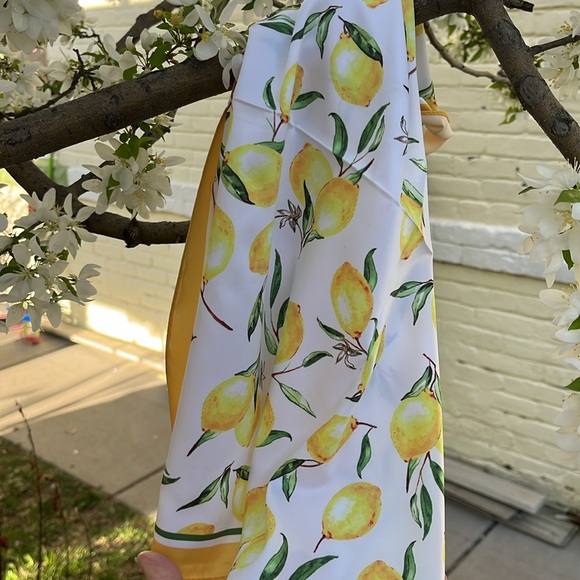 Vintage Style Lemons Silky Feel Bandana Scarf - Picture 8 of 8